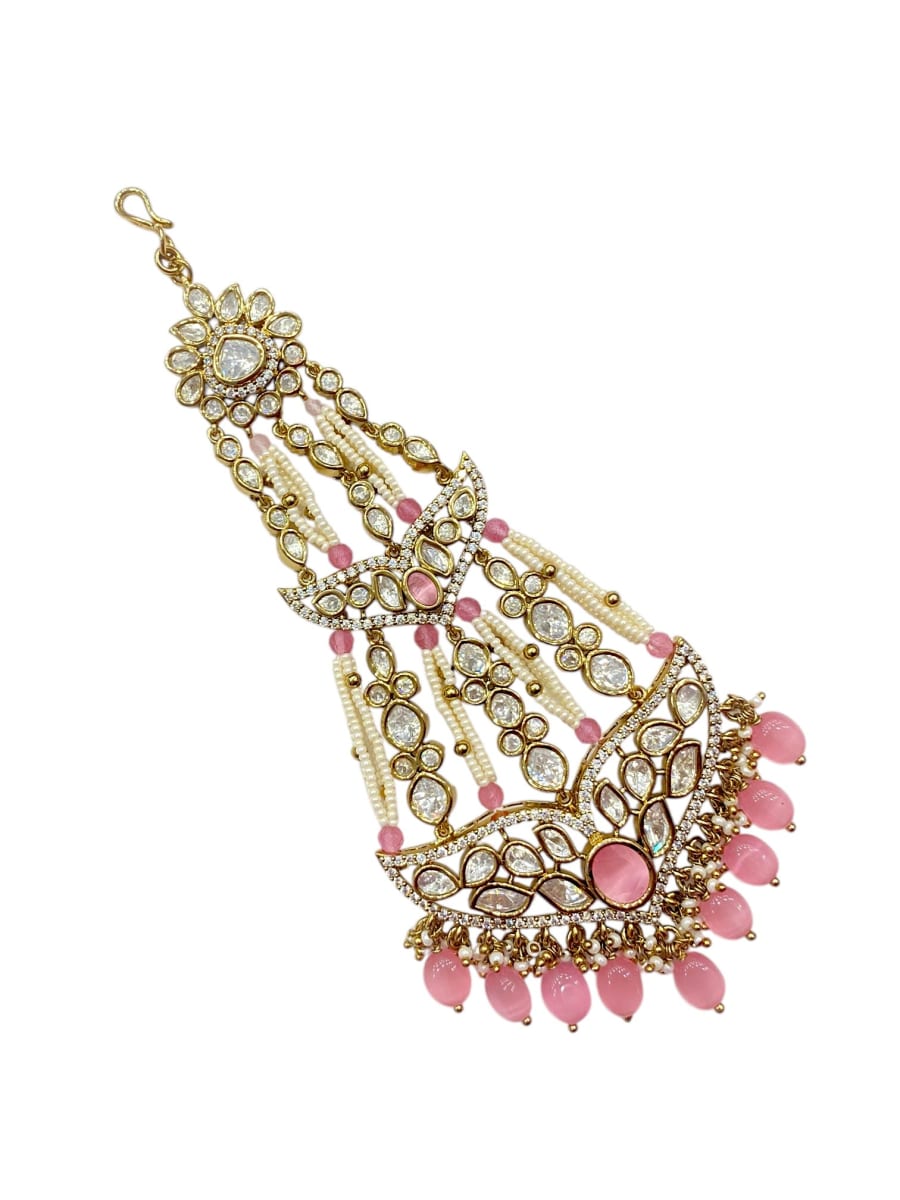 Sirini Antique Polish Pink Polki Bridal Passa