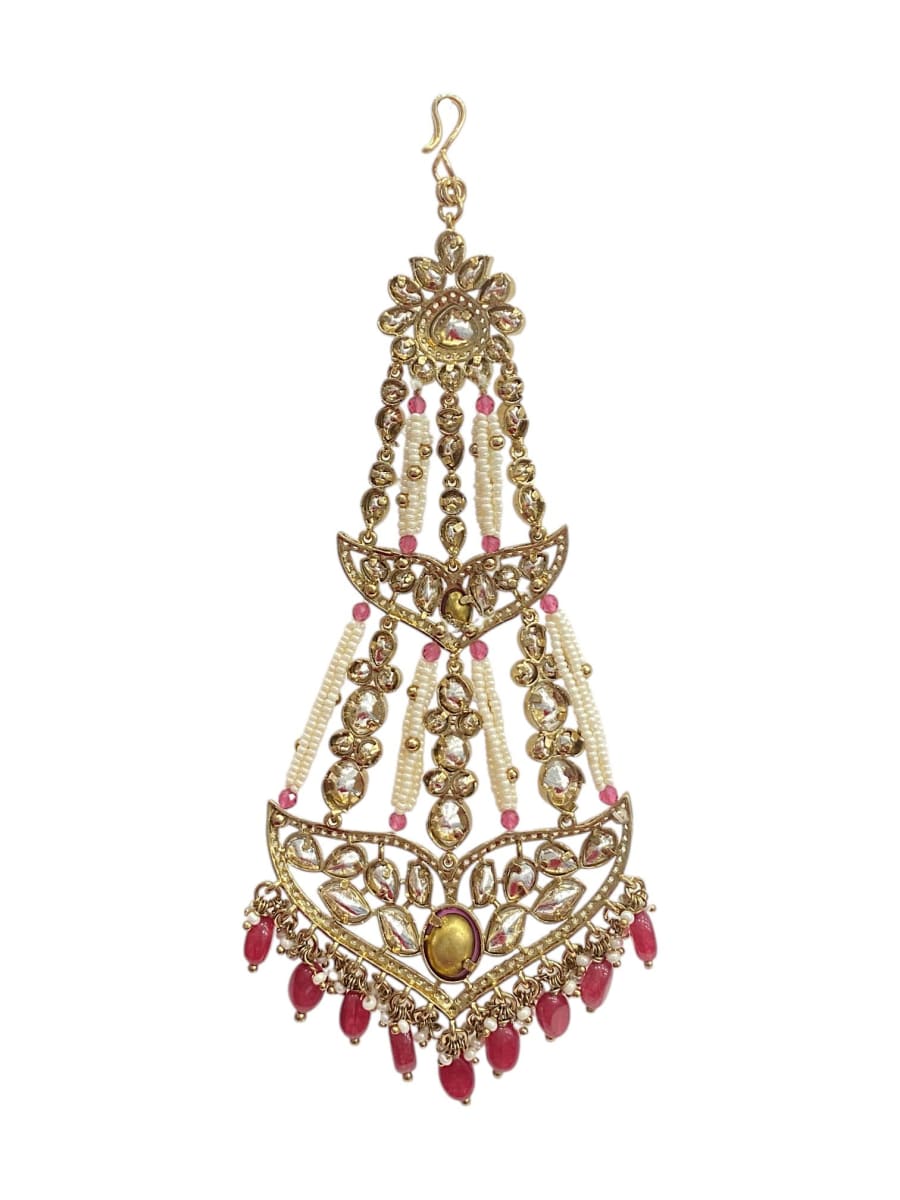 Sirini Antique Polish Ruby Polki Bridal Passa