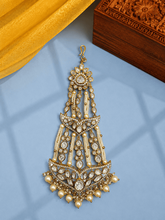 Sirini Antique Polish White Polki Bridal Passa