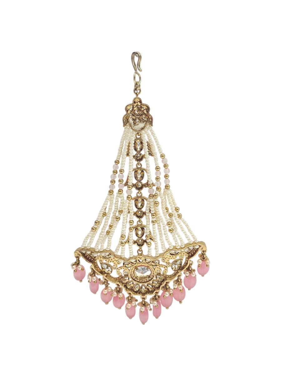 Antique Pink Polki Pearl Bridal Passa