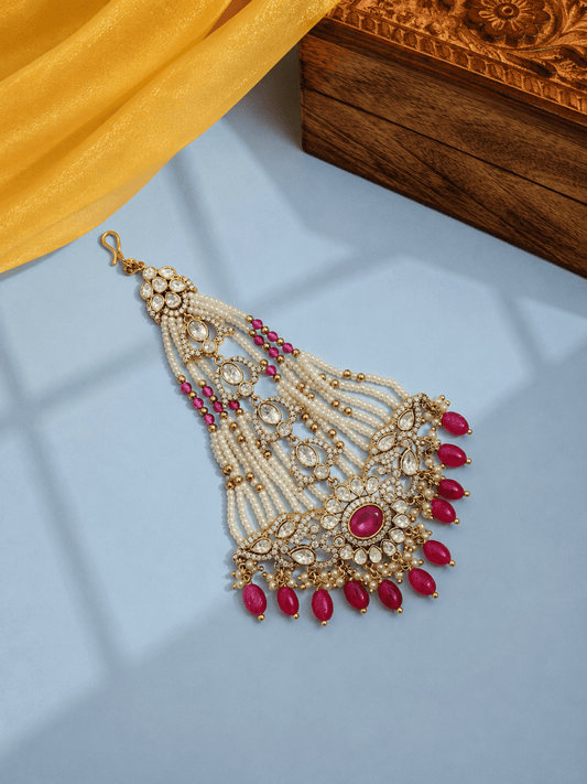 Antique Ruby Polki Pearl Bridal Passa