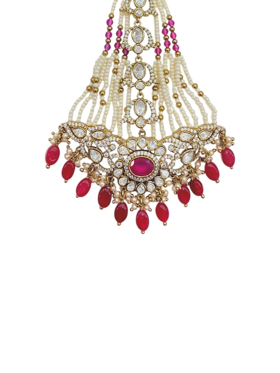 Antique Ruby Polki Pearl Bridal Passa