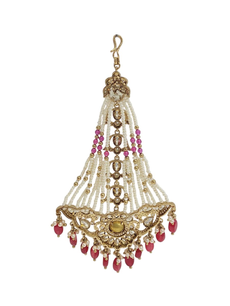 Antique Ruby Polki Pearl Bridal Passa
