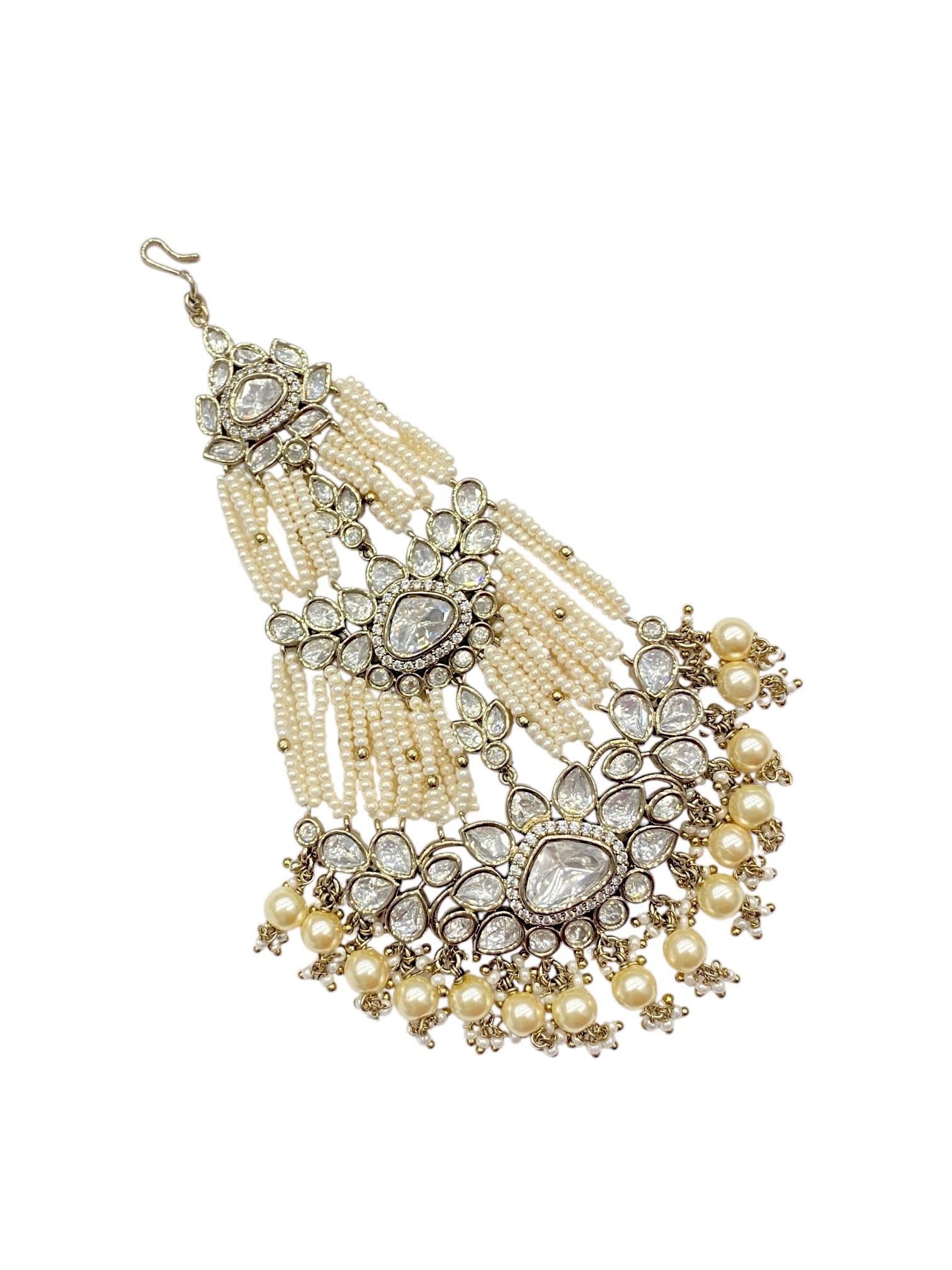 Sirini Pearl Cascade Kundan Passa Mehendi Polish