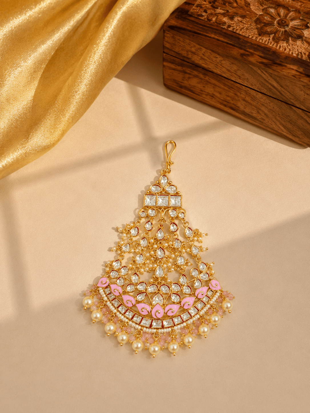 Sirini Pink Beatific Kundan Passa