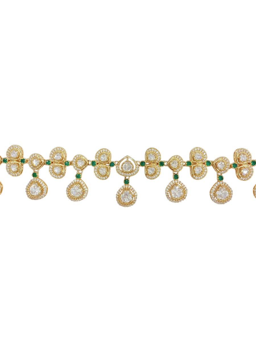 Sirini Emerald Sheeshpatti – 22K Carat Polish - detail